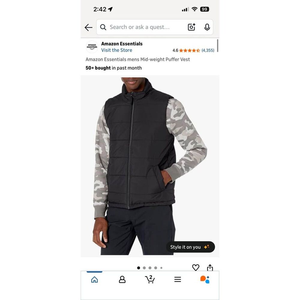 New Men’s Puffer Vest Size Large - Picture 2 of 8